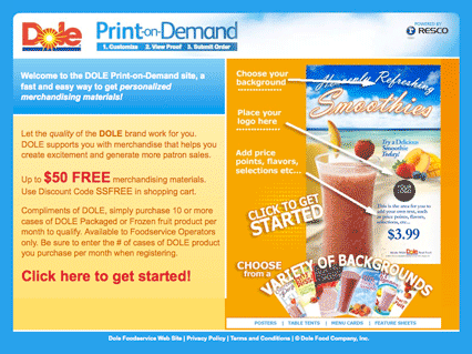 DOLE Print-on-Demand Site